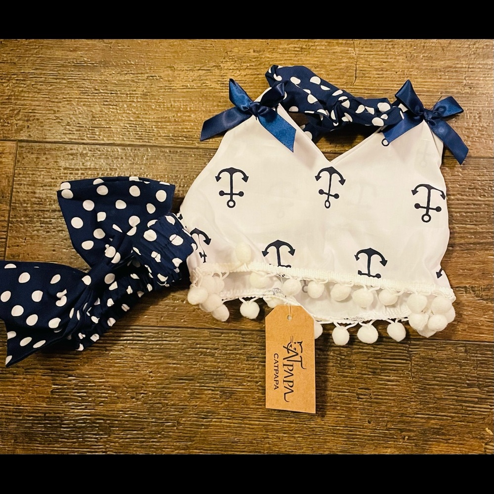 Catpapa top with bow 6/12 months